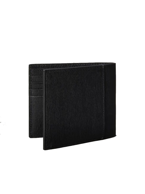 LOGO HARDWARE SAFFIANO Leather wallet coin purse on black - Men’s Wallets