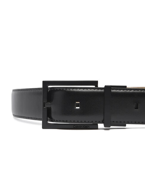 CLASSIC SQUARE Customizable leather belt on black - Belts