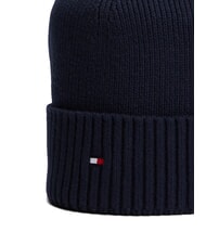 TOMMY HILFIGER TH FLAG Cotton beanie hat with cuff space blue / black - Hats - 3