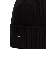 TOMMY HILFIGER TH FLAG Cotton beanie hat with cuff black - Hats - 3