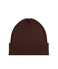 TOMMY HILFIGER TH FLAG Cotton beanie hat with cuff rich walnut - Hats - 2