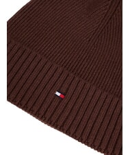 TOMMY HILFIGER TH FLAG Cotton beanie hat with cuff rich walnut - Hats - 3