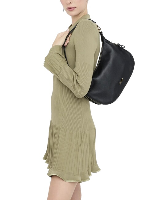 KALISKA Hobo bag with shoulder strap BLACK - Women’s Bags