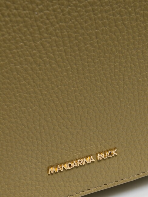 MELLOW Leather shoulder bag with flap aloe - Women’s Bags