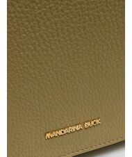MANDARINA DUCK MELLOW Leather shoulder bag with flap aloe - Women’s Bags - 3