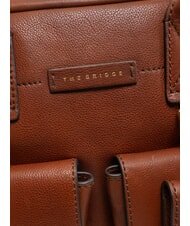 THE BRIDGE SERRISTORI Leather 13" laptop briefcase BROWN - Work Briefcases - 4