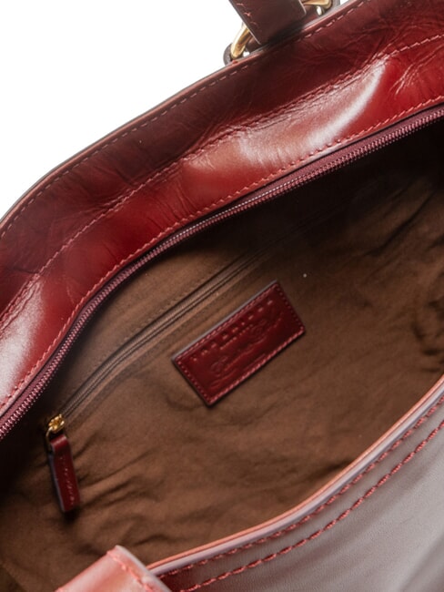 MATILDE Leather shopping bag Chianti / Bordeaux / Gold - Women&rsquo;s Bags