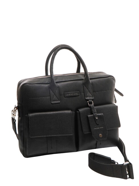 SERRISTORI Leather 13" laptop briefcase Black - Work Briefcases