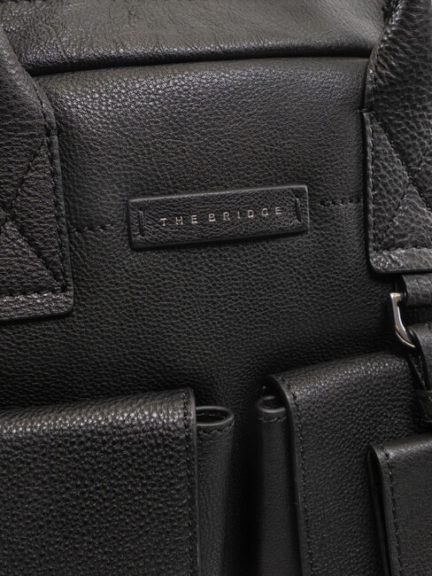 SERRISTORI Leather 13" laptop briefcase Black - Work Briefcases