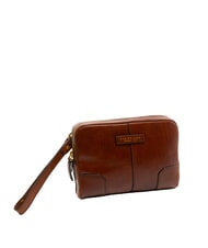 THE BRIDGE VESPUCCI Leather clutch bag with wristlet BROWN - Women&rsquo;s Bags - 2