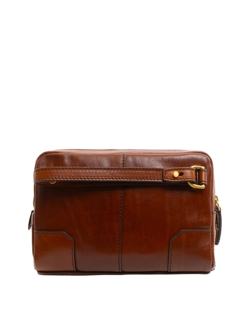 VESPUCCI Leather clutch bag with wristlet BROWN - Women&rsquo;s Bags