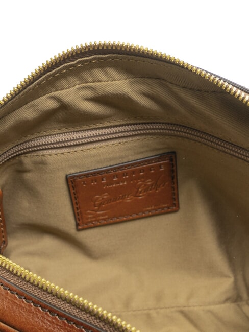 VESPUCCI Leather clutch bag with wristlet BROWN - Women&rsquo;s Bags