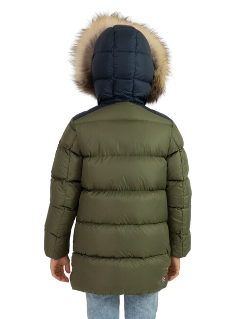 E-CONCRETE KIDS Quilted hooded down jacket bush-navyblue-vulca - Baby Jackets