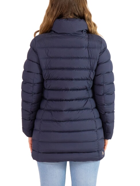 EXPERT Medium-length down jacket with high collar navy blue - Women's down jackets