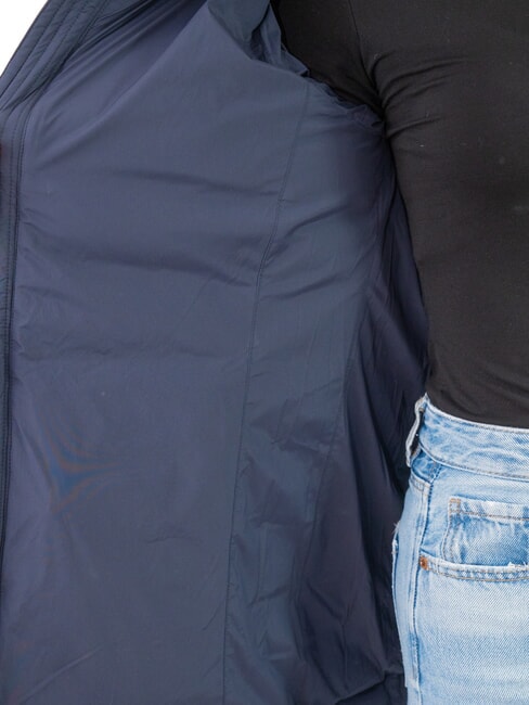 EXPERT Medium-length down jacket with high collar navy blue - Women's down jackets