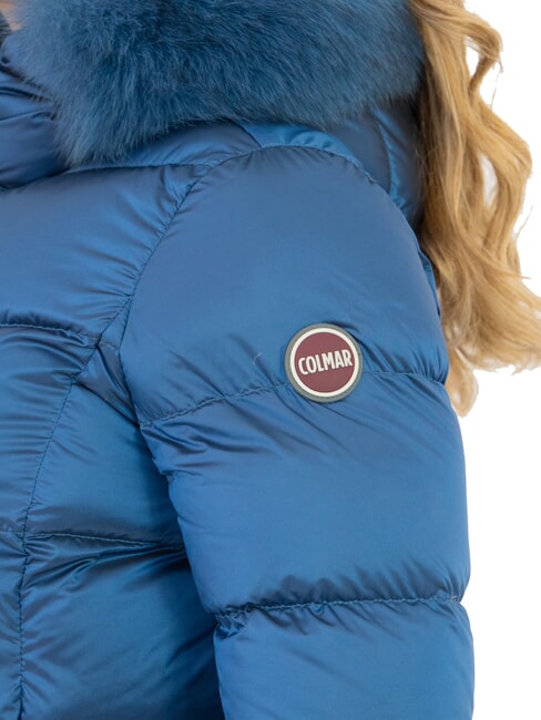 DELUXE Long padded down jacket with hood darkoxford-darkste - Women's down jackets