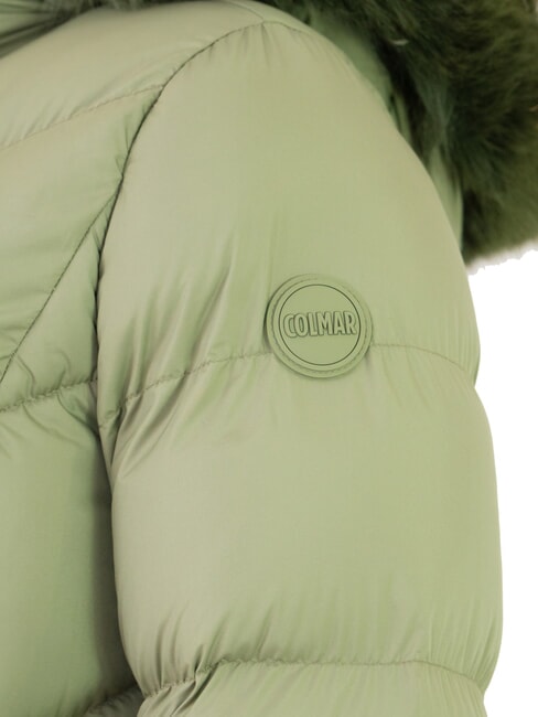 CAPTION Women's long down jacket with hood mud - Women's down jackets