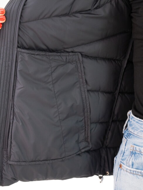 CAPTION Women's down jacket with hood black - Women's down jackets