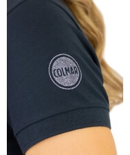COLMAR MONDAY Women's polo shirt with glitter details, slim fit navy blue - Polo shirt - 2
