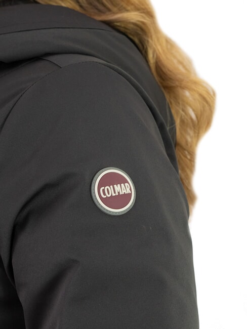 PURENESS Long down jacket with hood black - Women's down jackets