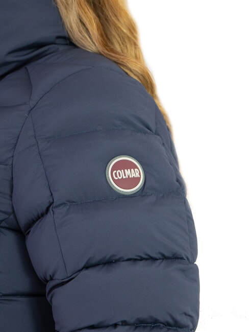 EXPERT Medium-length down jacket with high collar navy blue - Women's down jackets