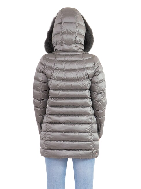 FRIENDLY Medium-length down jacket with hood dark steel-dark steel - Women's down jackets