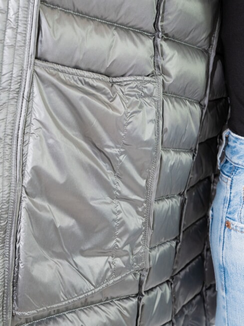 FRIENDLY Medium-length down jacket with hood dark steel-dark steel - Women's down jackets