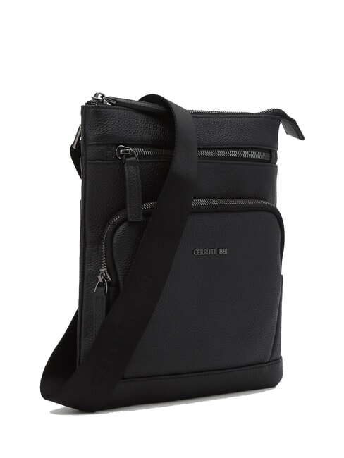 MADDOX Flat multi-pocket leather bag black - Over-the-shoulder Bags for Men