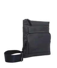 CERRUTI MADDOX Flat multi-pocket leather bag blue - Over-the-shoulder Bags for Men - 2