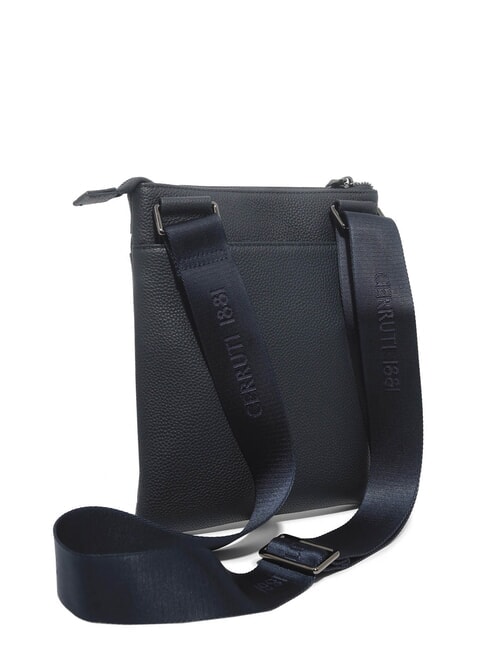 MADDOX Flat multi-pocket leather bag blue - Over-the-shoulder Bags for Men