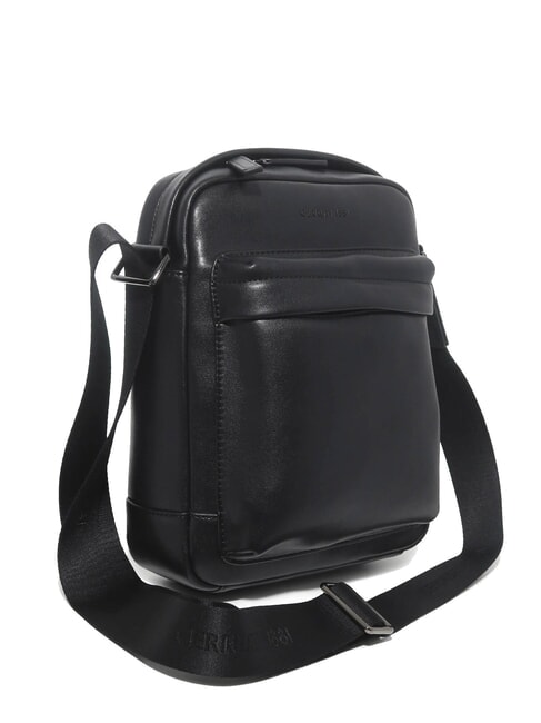 BRAD Leather bag with pocket black - Over-the-shoulder Bags for Men