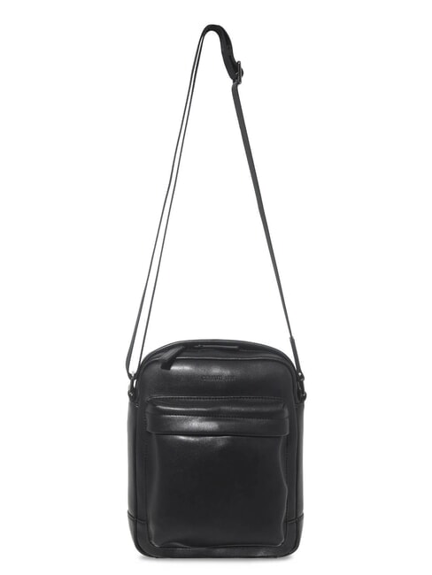 BRAD Leather bag with pocket black - Over-the-shoulder Bags for Men