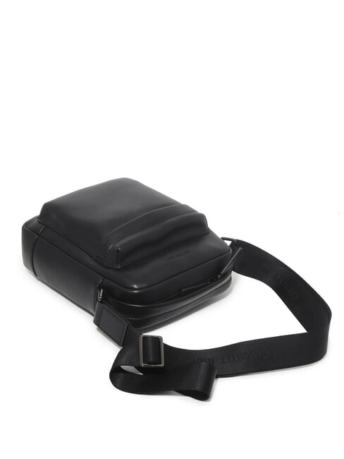 BRAD Leather bag with pocket black - Over-the-shoulder Bags for Men