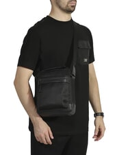 CERRUTI BRAD Leather and nylon bag black - Over-the-shoulder Bags for Men - 4