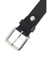 CERRUTI LOGO EMBOSSED Shortenable leather belt black - Belts - 2