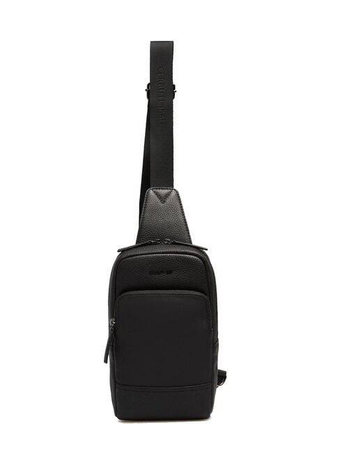 SCOTT Leather bag with pocket black - Over-the-shoulder Bags for Men