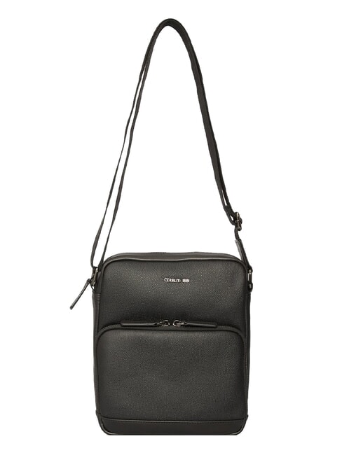 JEREMY Leather bag with pocket black - Over-the-shoulder Bags for Men