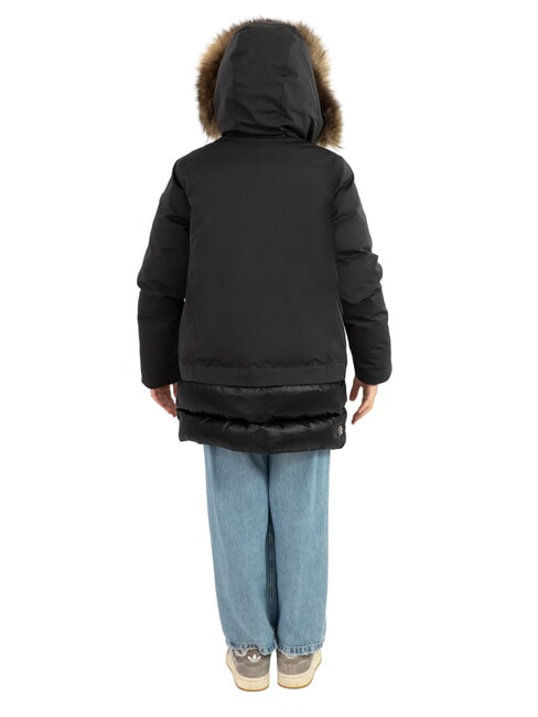 PURENESS Bi-material down jacket with hood black - Baby Jackets