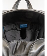 PIQUADRO X1 15.6" leather laptop backpack Black - Laptop backpacks - 5