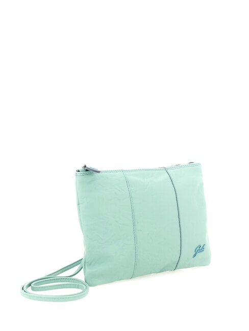 BEYONCE M Leather clutch bag with shoulder strap light green - Women’s Bags