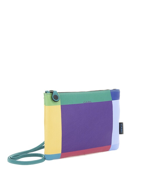 BEYONCE POP M Leather clutch bag with shoulder strap geometric purple - Women’s Bags