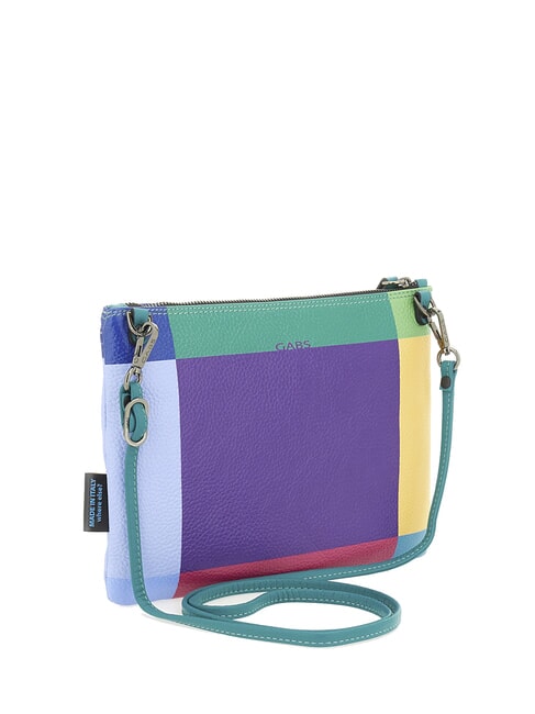 BEYONCE POP M Leather clutch bag with shoulder strap geometric purple - Women’s Bags