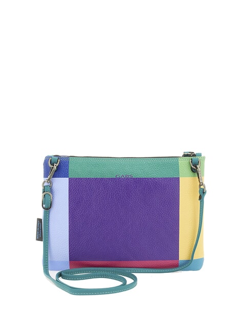 BEYONCE POP M Leather clutch bag with shoulder strap geometric purple - Women’s Bags