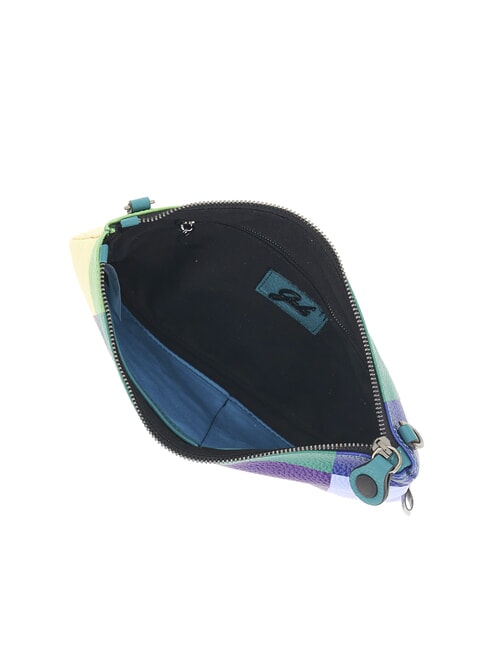 BEYONCE POP M Leather clutch bag with shoulder strap geometric purple - Women’s Bags