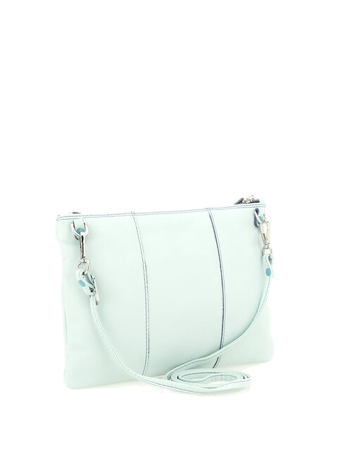 BEYONCE M Leather clutch bag with shoulder strap light green - Women’s Bags