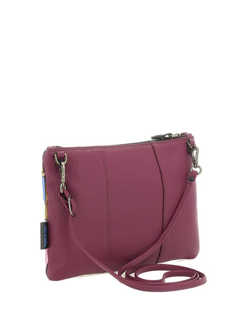 BEYONCE MULTICOLOR M Leather clutch bag with shoulder strap geometric mural - Women’s Bags