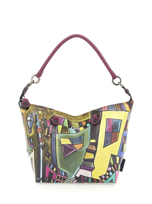 G3 PLUS LARGE MULTICOLOR Transformable flat shopping bag geometric mural - Women’s Bags