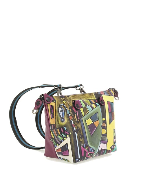G3 PLUS LARGE MULTICOLOR Transformable flat shopping bag geometric mural - Women’s Bags