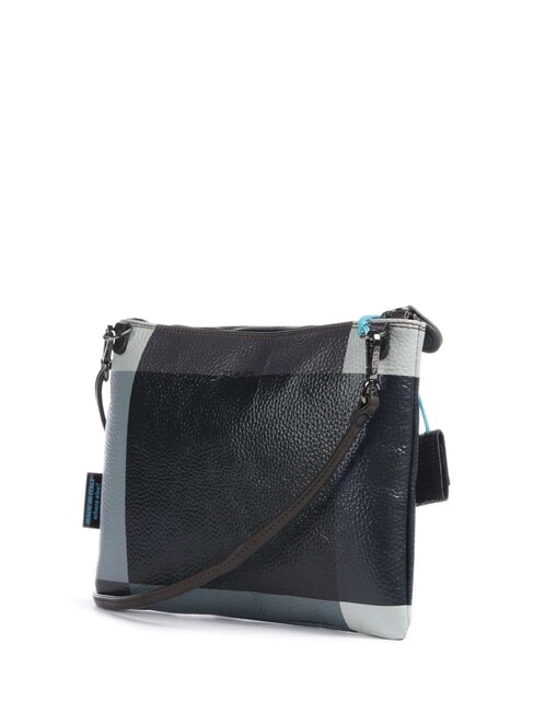 BEYONCE POP M Leather clutch bag with shoulder strap black geometric - Women’s Bags