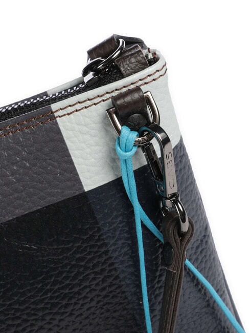 BEYONCE POP M Leather clutch bag with shoulder strap black geometric - Women’s Bags